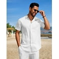 thumbnail image 6 of COOFANDY Men's Summer Short Sets Vacation Outfit Casual Button Down Shirt Beach Wedding Attire, 6 of 10