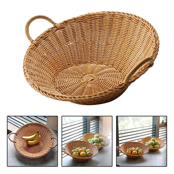 Cestas de almacenamiento portátiles, organizador de mesa multiusos, cesta , contenedor, cesta de verduras para , Hotel, cocina, Marrón claro Soledad Canasta de frutas