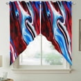 thumbnail image 2 of Red Blue Marble Swag Curtains for Kitchen/Bedroom/Living Room, Modern Abstract Art Fluid Marble Scalloped Curtains 63 Inch Long, Rod Pocket Window Swag Topper Curtains Valances 2 Panels Set 36"x63", 2 of 8