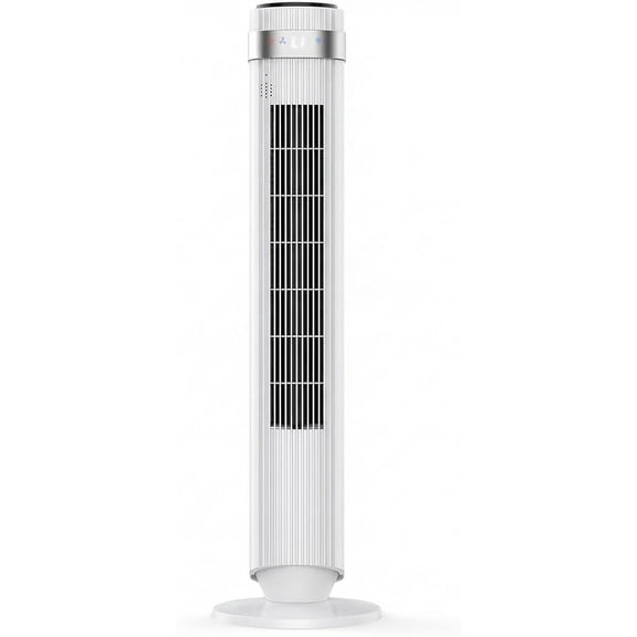Nextay Bladeless Tower Fan with 64° Oscillation, Quiet Operation, 5 Speed Settings, 12 Hour Timer, Powerful Airflow for Home & Office, White