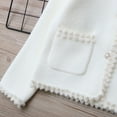 thumbnail image 7 of Girls Button-Up Cardigan Sweaters Elegant Pearl Lace Long Sleeve Knitted Cardigan Crew Neck Fall Sweater Coat White, 7 Y, 7 of 7