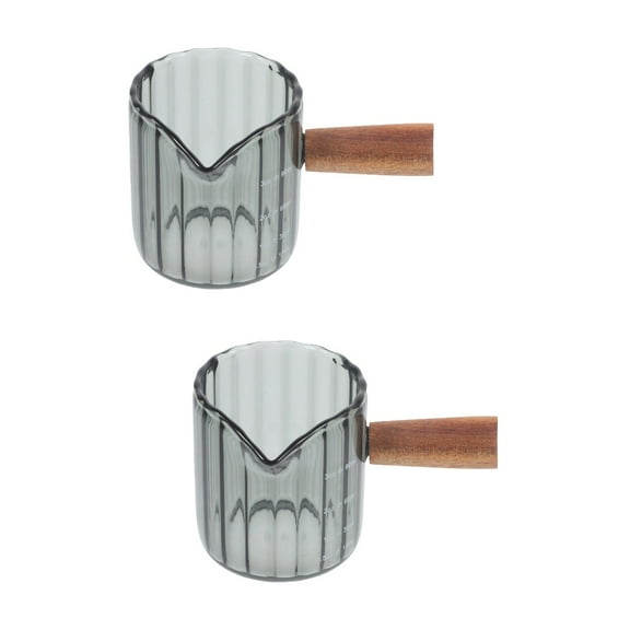 2 Pieces Measuring Cup Glass Creamer Pitcher Coffee Mug The Loud Espresso