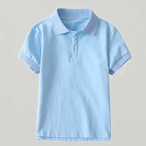 Xijirk Girls Short Sleeve Polo Top Two-Button Closure with Ribbed Comfortable Shirt for School & Play,13-14 Years