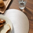 thumbnail image 3 of Beige White Ombre Round 15 Inch Placemats Set of 8, Modern Gradient Abstract Art HeatResistant Non Slip Place Mats for Dining Table, Wipeable Braided Kitchen Table Mats for Housewarming, 3 of 9