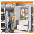 thumbnail image 3 of avobird 71" Tall Metal Wardrobe Cabinet with 2 Drawer and Hanging Rod, 2 Doors Wardrobe Closet with Shelf for Bedroom, Beige, 3 of 6