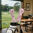 thumbnail image 4 of Yuyamidu Pink Flowers Golf Club Head Cover Waterproof PU Leather Golf Head Covers for Hybrid Fairway Wood Driver Daisy Club Covers for Golf Head, 4 of 8