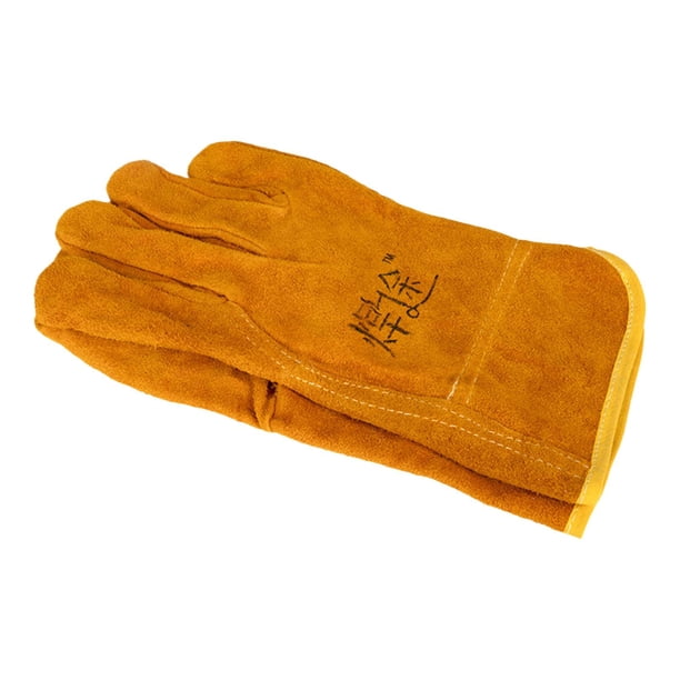 Guantes de trabajo para soldar, antiescaldaduras, reforzados, resistentes al fuego, para mujer Amarillo