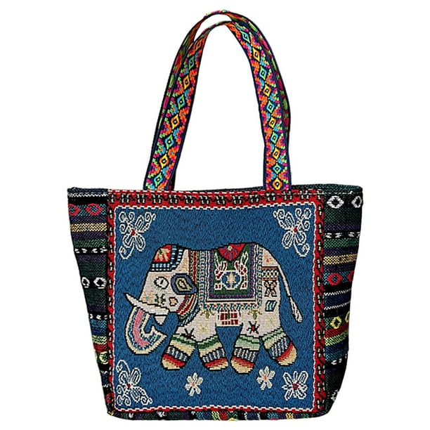 Bolso de Mano de Estilo Vintage Sunnimix Bolsos de hombro Elefante Azul