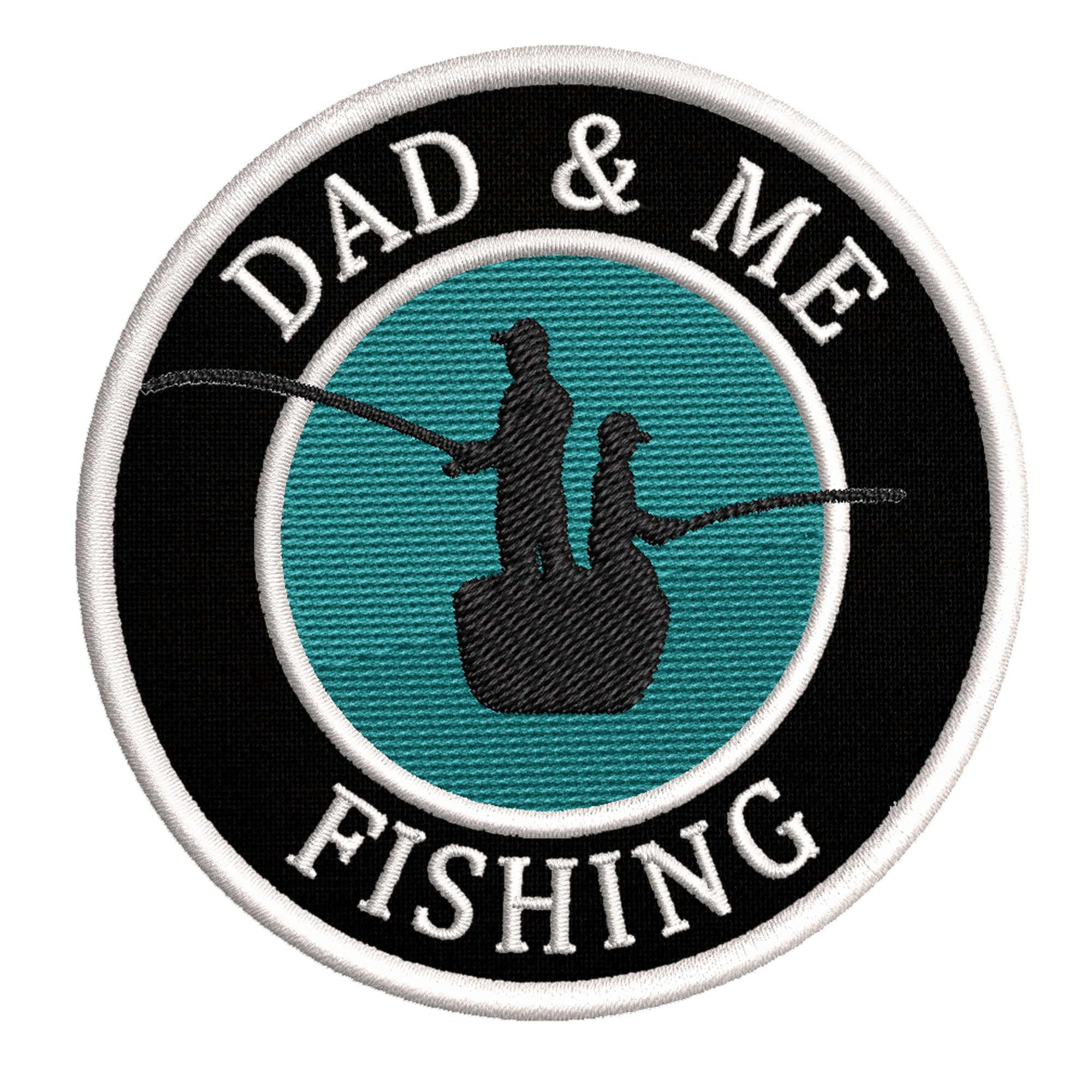 Dad and Me Father and Son Fishing 3.5' Iron/Sew On Decorative Patch Travel Souvenir