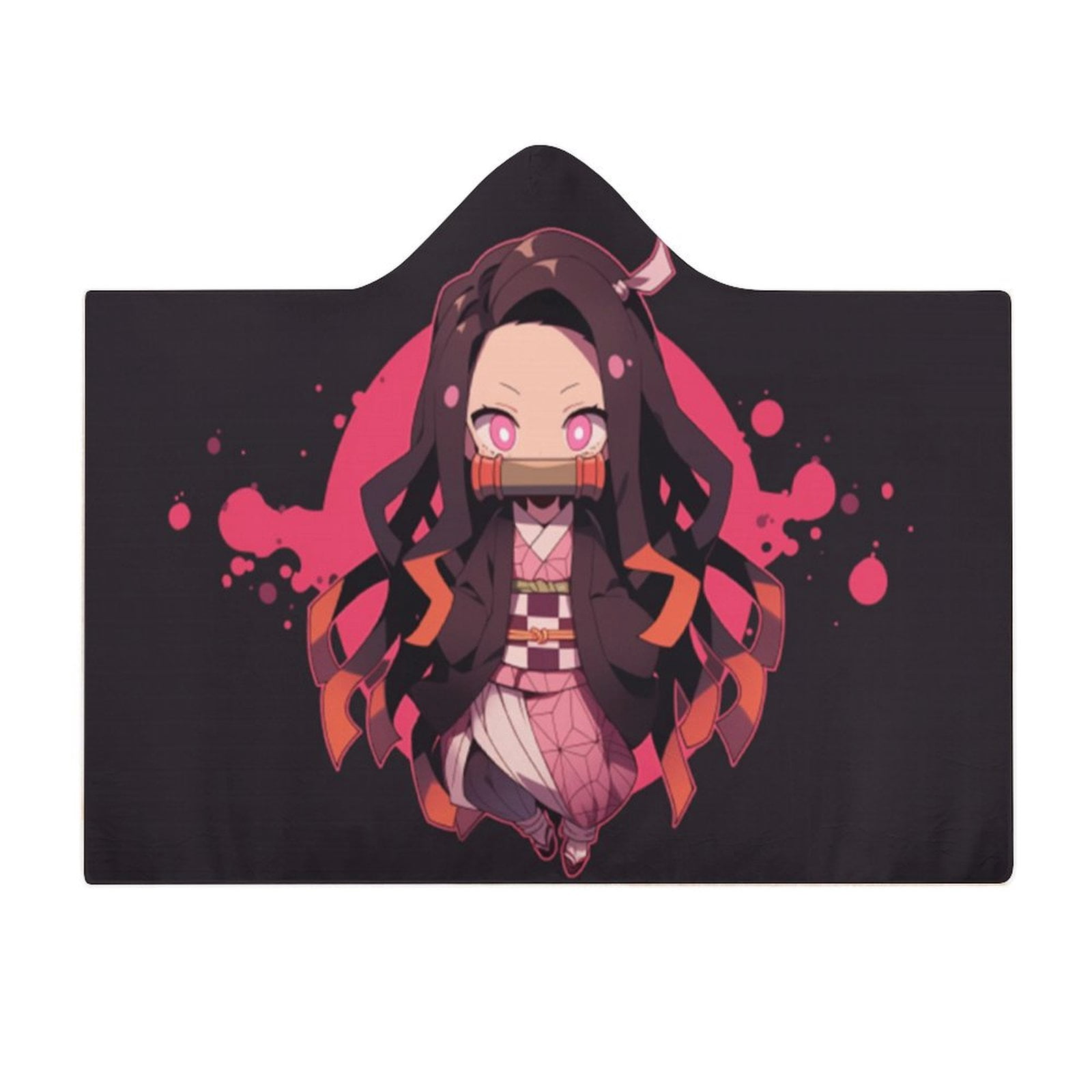 Demon Slayer Wearable Blanket Cloak Arctic Velvet Hooded Blanket Soft Fuzzy Hoodie Blanket Cape for Adults Kids 40"x50"