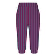 thumbnail image 4 of Snorda Capri Pants for Women Striped Leggings High Waist Leggings Elastic Waistband Casual Jogger Cropped Yoga Capris Ladies Loose Soft Pants for Daily Wear Workout Looks, 4 of 6