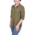 thumbnail image 2 of NY Collection Missy Long Sleeve Roll Tab Blouse, 2 of 4