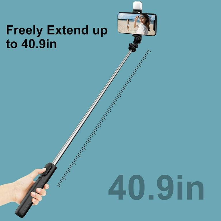 Surlong Selfie Stick Tripod with Fill Light, 27 Phone Tripod Stand with  Bluetooth Remote & 360°Rotation Compatible with iPhone12pro/12/12mini  11pro/11/XR XS/XS Max, Android, Gopro, Small Camera 