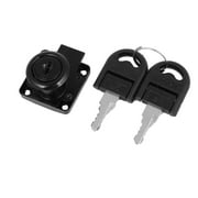 16mm Dia Cylinder Head Cupboard Security Drawer Lock Locker Black w 2 Keys