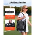 thumbnail image 3 of Zaverox Stadium Seat, Portable Bleacher Seat with Armrest, Back Support and Thick Cushion, Bench Chair for Bleacher Includes Shoulder Strap, Hooks, Cup Holder, Black Football Bleachers Seats, 1PCS, 3 of 6