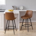 thumbnail image 2 of Gymax Bar Stools Set of 2 24 Inch Counter Height Bar Chairs w/ Backs & Footrests, 2 of 8