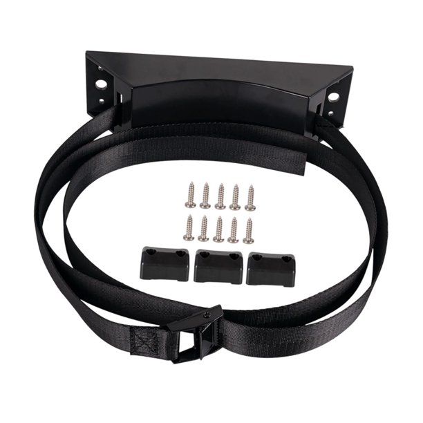Soporte para de gas con cuerda de nailon de 1,5 m, color negro, para montaje en pared, con correa de fijación para embarcaciones de interior.