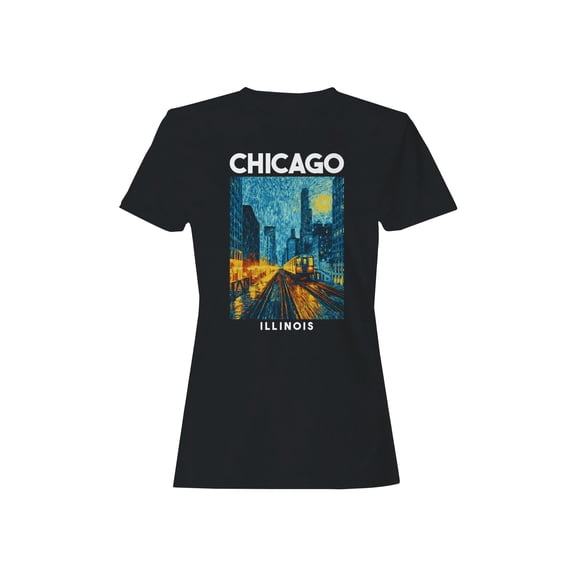 Chicago Graphic Women's Black T-Shirt