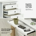thumbnail image 4 of Tina's Home Farmhouse White Soild wood End Table with Charging Station, 3 Drawer Side Table with Pull-Out Tray for Living Room, Small Spaces, 4 of 7