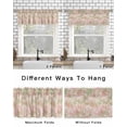 thumbnail image 4 of Pink Green Flower Curtain Valance for Windows/Living Room/Kitchen/Bathroom/Café, Short Rod Pocket Tier Curtain Window Treatment Panel Watercolor Summer Botanical Topper Curtain 42''x18'', 4 of 6