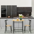 thumbnail image 2 of VINGLI Small Kitchen Dining Table Set for 2,Black&Natural Wood, 2 of 7