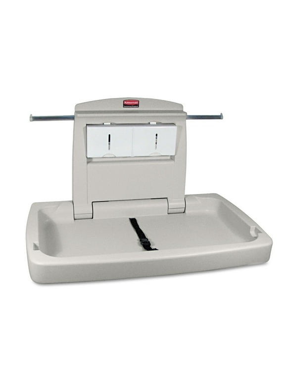 Rubbermaid Commercial FG781888LPLAT 33.5 in. x 21.5 in. Sturdy Station 2 Baby Changing Table - Platinum