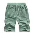 thumbnail image 4 of TAGOLD Mens Flat Front Shorts, Mens Cargo Shorts, Men Casual Camouflage Cotton Shorts with Pockets , Quickly Dried, Soft and Breathable, Green, XXL, 4 of 8