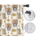 thumbnail image 4 of Blackout Kids Curtains,Beige Highland Cow Bucket Boot Flower Pattern Childrens Insulated Curtains Set Of 2,Bedroom Essentials,Toddler Room Decor 42"x54", 4 of 5