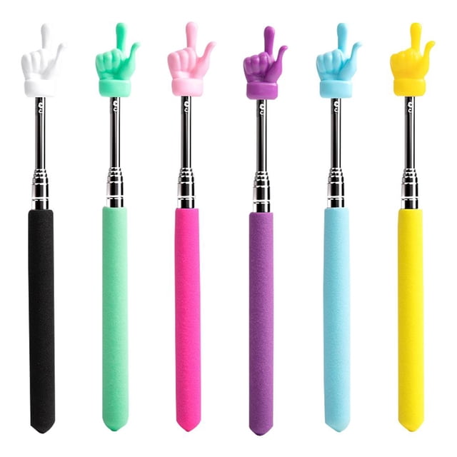 5Pcs Telescopic Teachers Pointer, Mini Hand Pointers Finger Pointer Stick Classroom and Presentation Finger Pointer
