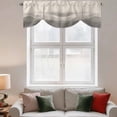 thumbnail image 3 of Tie Up Valances for Windows, Grey Beige Ombre Adjustable Valance Curtains Window Treatment for Living Room/Bedroom, Minimalist Ocean Waves Linen Rod Pocket Kitchen Curtains & Drapes 42x12 Inch, 3 of 9