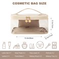 thumbnail image 4 of Clear Makeup Bags, Double Layer Clear Cosmetic Bag, Waterproof Toiletry Bag, Clear Zipper Bag with Divider Makeup Brush Compartment, Travel Makeup Bag for Women and Girl Off-white, 4 of 7