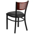 thumbnail image 4 of Flash Furniture HERCULES Series Black Slat Back Metal Restaurant Chair - Mahogany Wood Back, Black Vinyl Seat, 4 of 7