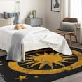thumbnail image 4 of Sun Stars Rug & Home Decor - Celestial Rugs for Entryway, Front Door Mat Indoor Entrance, Washable Rugs, 2x3 Rug, Non Slip Soft Small Area Rug, Black and Gold Carpet & Room Decorations X-&557, 4 of 7