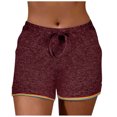 thumbnail image 2 of Uaswgudfs ​Adjustable Drawstring Running Shorts for Women - Colorblock Hem & 3.5" Inseam Summer Activewear​ Wine XL, 2 of 7