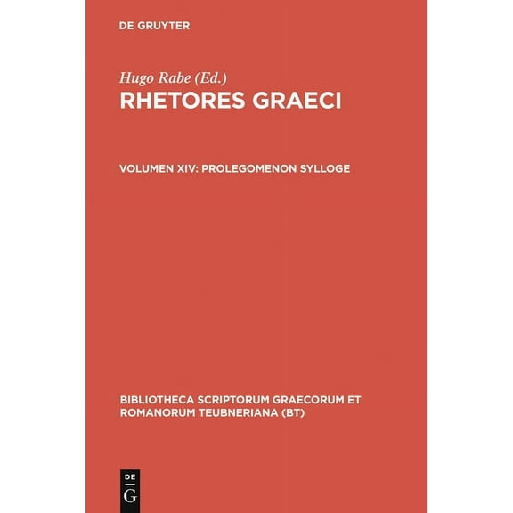 Bibliotheca Scriptorum Graecorum Et Roma Prolegomenon Sylloge, (Hardcover)