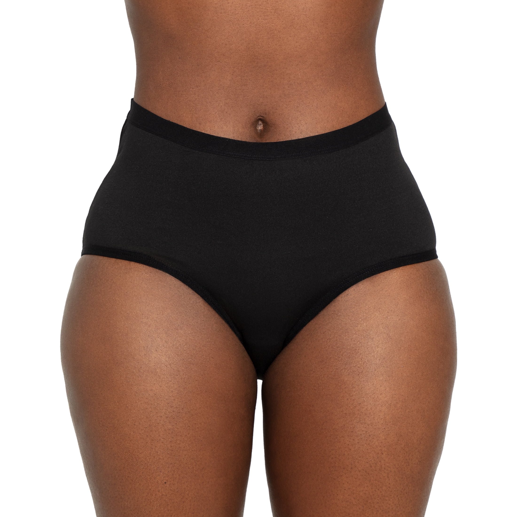 The Period Company.Microfiber High Waisted, Period Underwear for Medium Flows, Black