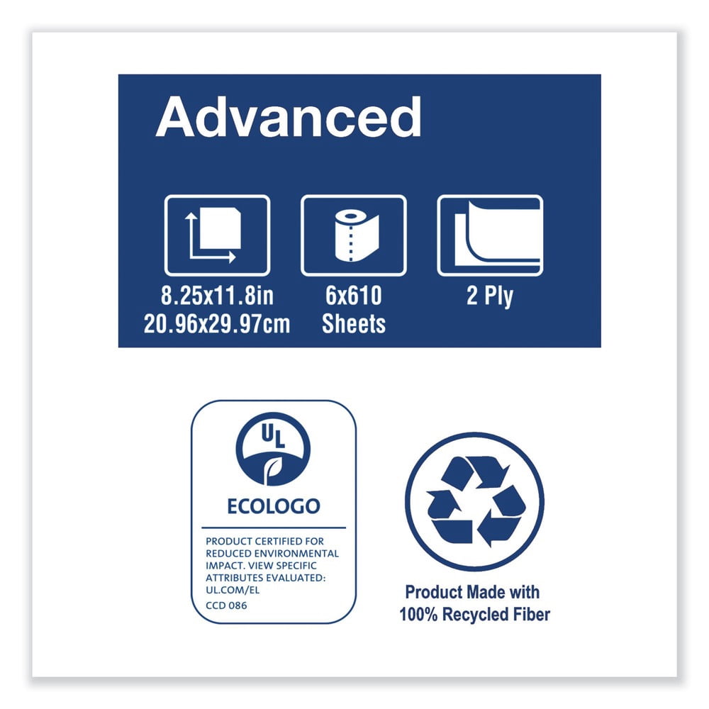 Tork Molnlycke 121202 Soft Centerfeed Hand Towel, 7.8 in Dia x 599.83 ft L x 8-1/4 in W Roll, 610, Recycled Fiber/Paper
