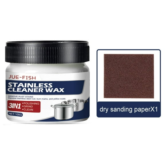 Metal Polish Wax for Kitchen Appliances – Removes Rust & Grease, Restores Shine on Pots, Pans & Hoods