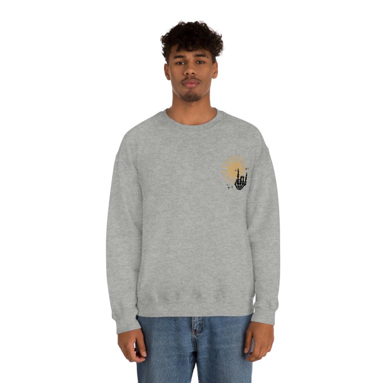 tan crewneck sweatshirt
