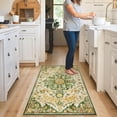 thumbnail image 3 of Bohemian Floral Medallion Area Rug - 3x5 Soft Rug for Bedroom Living Room Mat, Cute Washable Indoor Floor Throw Carpet for Office Entry Way Apartment Dressing Room RV, Yellow/Green/Multi, 3 of 8