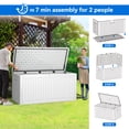 thumbnail image 4 of Dextrus 260 Gallon Large Deck Box, Outdoor Storage Box with Flexible Divider for Garden Tools,  Lockable&Waterproof (White), 4 of 5