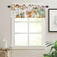 thumbnail image 3 of Thanksgiving Fall Kitchen Valances for Windows 54x18 Inch Kitchen Curtains Valances Rod Pocket Maple Leaf Green Orange Pumpkins Bathroom Window Valances for Window Treatment Decor, 3 of 6