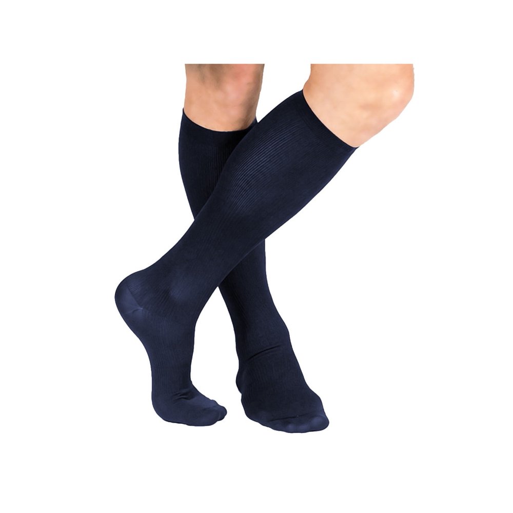 Men's Support Plus Lightweight Moderate Compression Dress Socks Navy