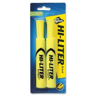 Avery Hi-Liter Desk-Style Highlighters, SmearSafe, Chisel Tip, 2 Yellow Highlighters (24081)