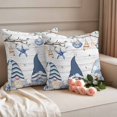 thumbnail image 2 of Summer Gnome Pillow Covers 2 Pack Ocean Shell Starfish Pillowcase Waterproof Outdoor Throw Pillow Cover for Patio Garden Square Cushion 26”x26”, 2 of 9