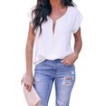 thumbnail image 1 of Women's White/Black Zip To It Blouse, 1 of 6