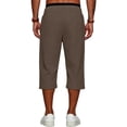 thumbnail image 5 of VV AVEORS Long Shorts For Men Big And Tall Waffle 3/4 Cargo Shorts Breathable Capri Pants Elastic Waist Summer Activewear Brown L, 5 of 6