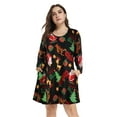 thumbnail image 4 of Plus Size Christmas Dresses 5X for Women, VEPKUL Crew Neck T Shirt Dress Long Sleeve Casual Loose Swing Fall Dress with Pockets, 4 of 8