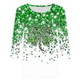 thumbnail image 5 of TaTaai Women's Irish Holiday T-Shirt Round Neck 3/4 Sleeve Loose Fit Green Print St. Patrick's Day Theme Casual Spring Top Gift, 5 of 5