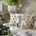 thumbnail image 5 of Fennco Styles Embroidered Spring Floral Decorative Throw Pillow Cover 18" W x 18" L - Green Leaves Woven Cushion Case for Home, Couch, Living Room, Bedroom, Office and Holiday Décor, 5 of 5